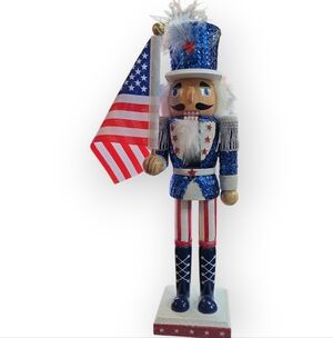 Patriotic Uncle Sam American Flag Nutcracker, 12 Inches